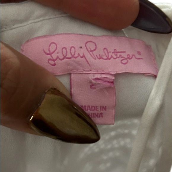 Lilly Pulitzer Pearl Resort White Tropical Fruit Lace Shift Dress 2 - Picture 6 of 7